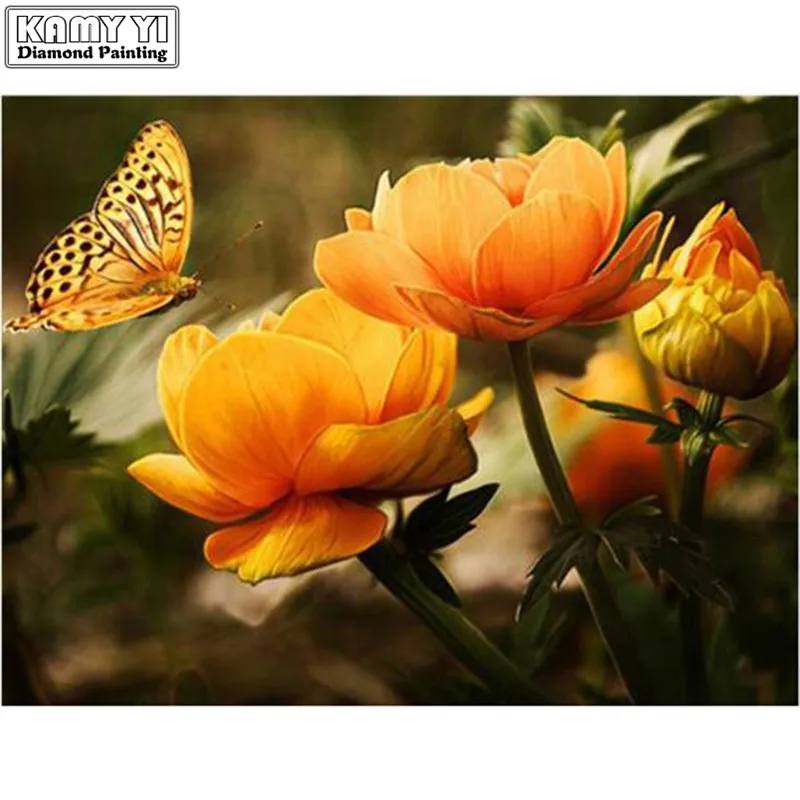 5D DIY Diamond Painting Cross Stitch Round Embroidery Butterfly Flowers Mosaic Pattern Needlework Gift XY20 | Дом и сад