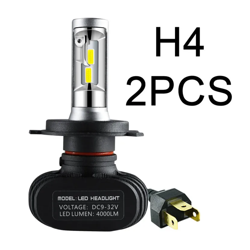 2PCS 8000LM LED Car Headlight H4 Hi Lo Beam COB Auto Led 6500 K