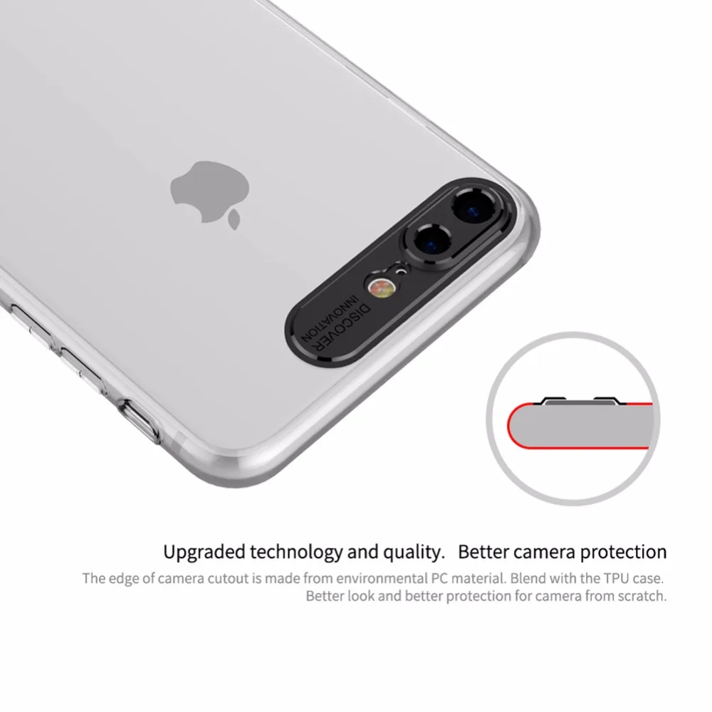 Para iphone 8 plus case 5,5 ''Nillkin naturaleza transparente silicona suave TPU cubierta de lujo fundas para iphone 8 plus cubierta