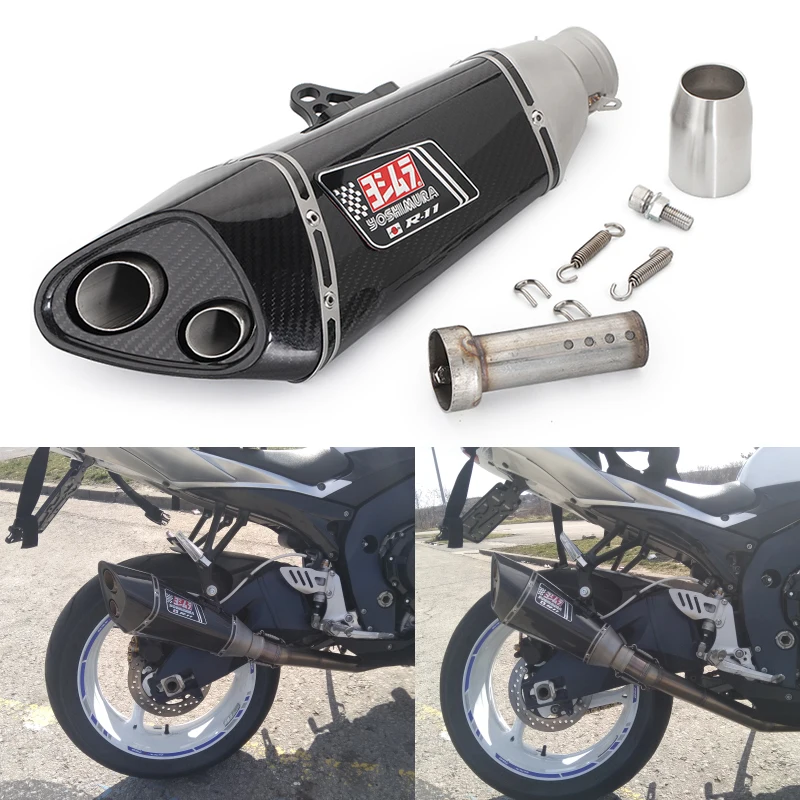 Motorcycle Exhaust Muffler Pipe Carbon Fiber For kawasaki Yoshimura R11
