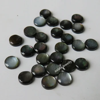 

200pcs/lot 6MM Round Cabochon Mother Pearl Shell Natural Round Black Mother of Pearl Shell MOP for DIY jewelry