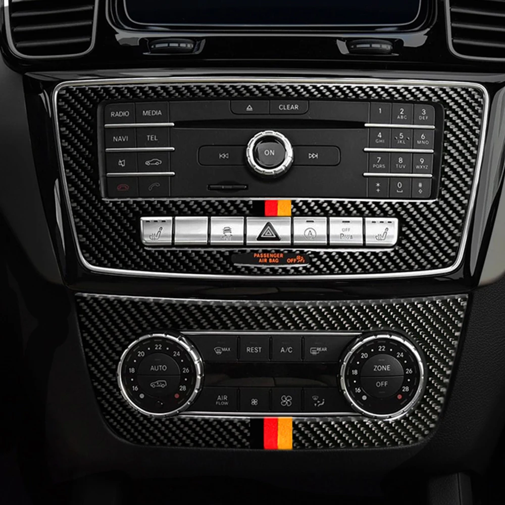 Углеродное волокно автомобиля CD кондиционер управления наклейки с изображением самолетов интерьерные аксессуары для Mercedes Benz GLE Coupe C292 GLS ML X166