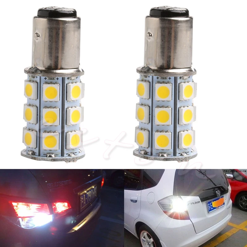 1 шт. 1157 15D P21/5 Вт 27SMD 5050Car 12В светодиодный задний светильник лампа теплый белый
