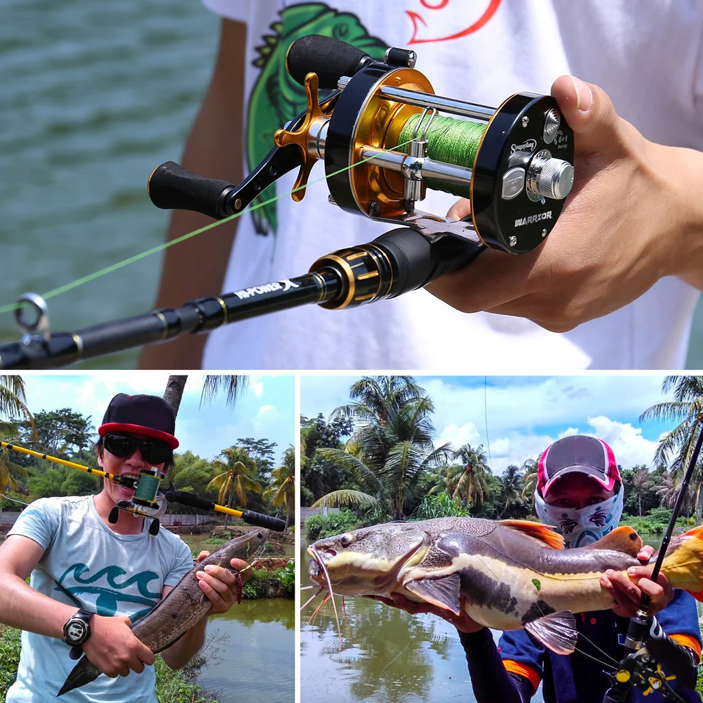 Round Baitcasting Reel - High Speed Trolling Fishing Conventional Reel - Reinforced Metal Body & Star Drag 