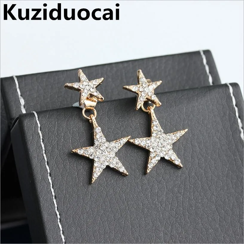 Kuziduocai новые модные ювелирные изделия полные стразы медные эффектные звезды