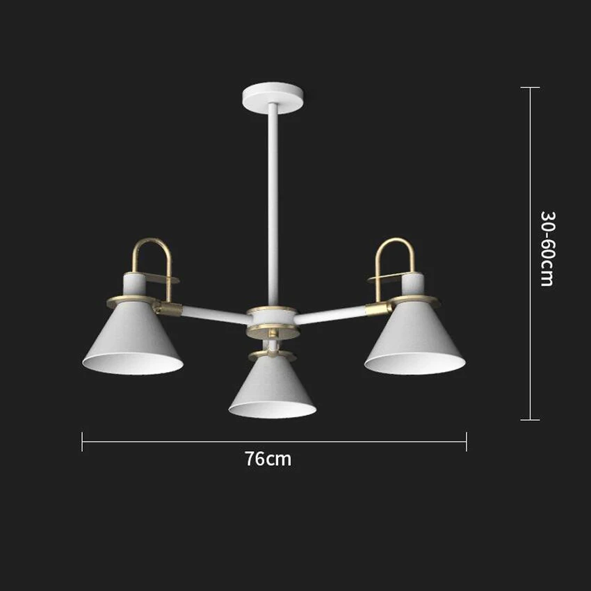 Современные Люстры в скандинавском стиле в виде макарон, 3/6 головок, белый, черный, красный металлический абажур для столовой, гостиной, подвесной светильник-люстра