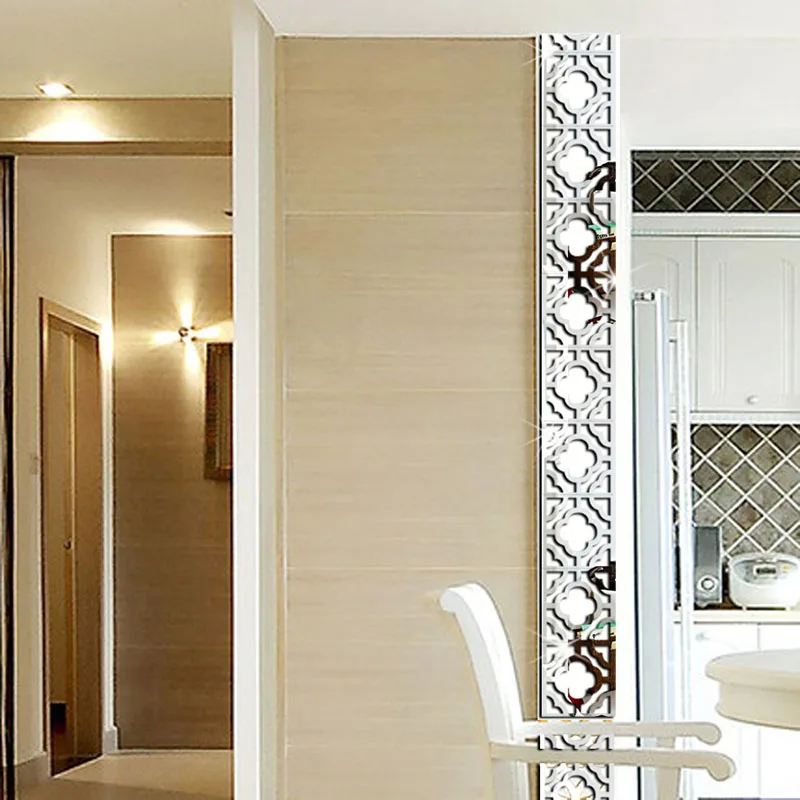 10pcs Set Lace 3d Acrylic Mirror Wall Stickers Suspended For