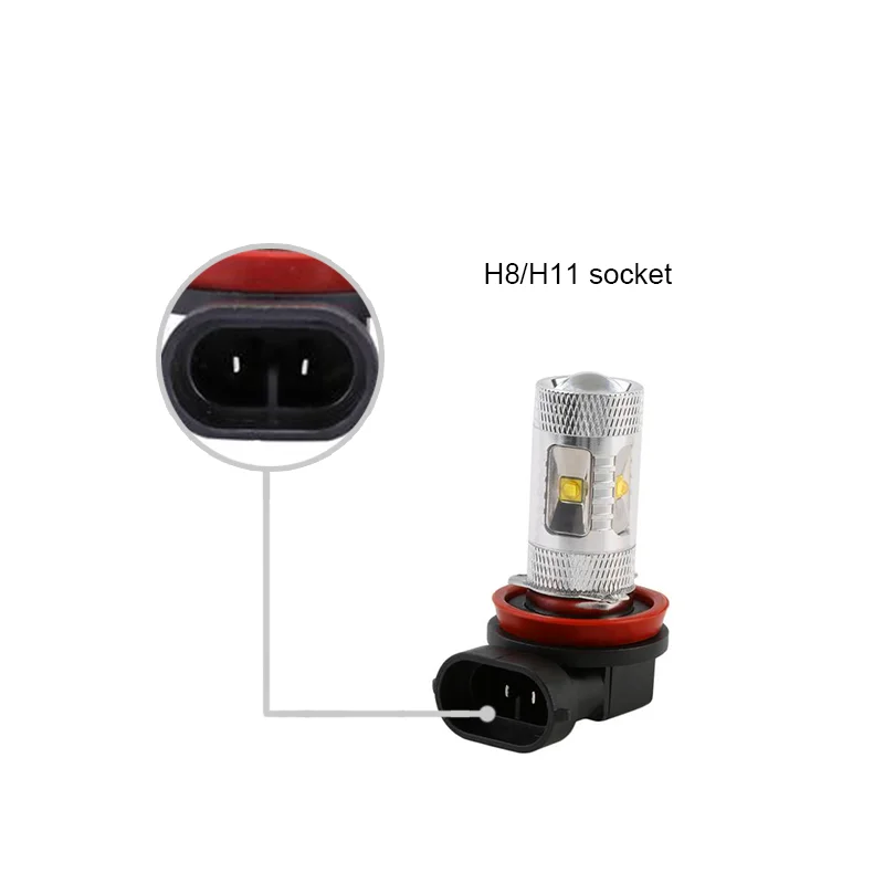 Boaosi 2x H8 H11 9005 HB3 9006 HB4 светодиодный лампы Противотуманные фары светильник 30Вт чип Мощность Чипсет супер яркий белый 6000K