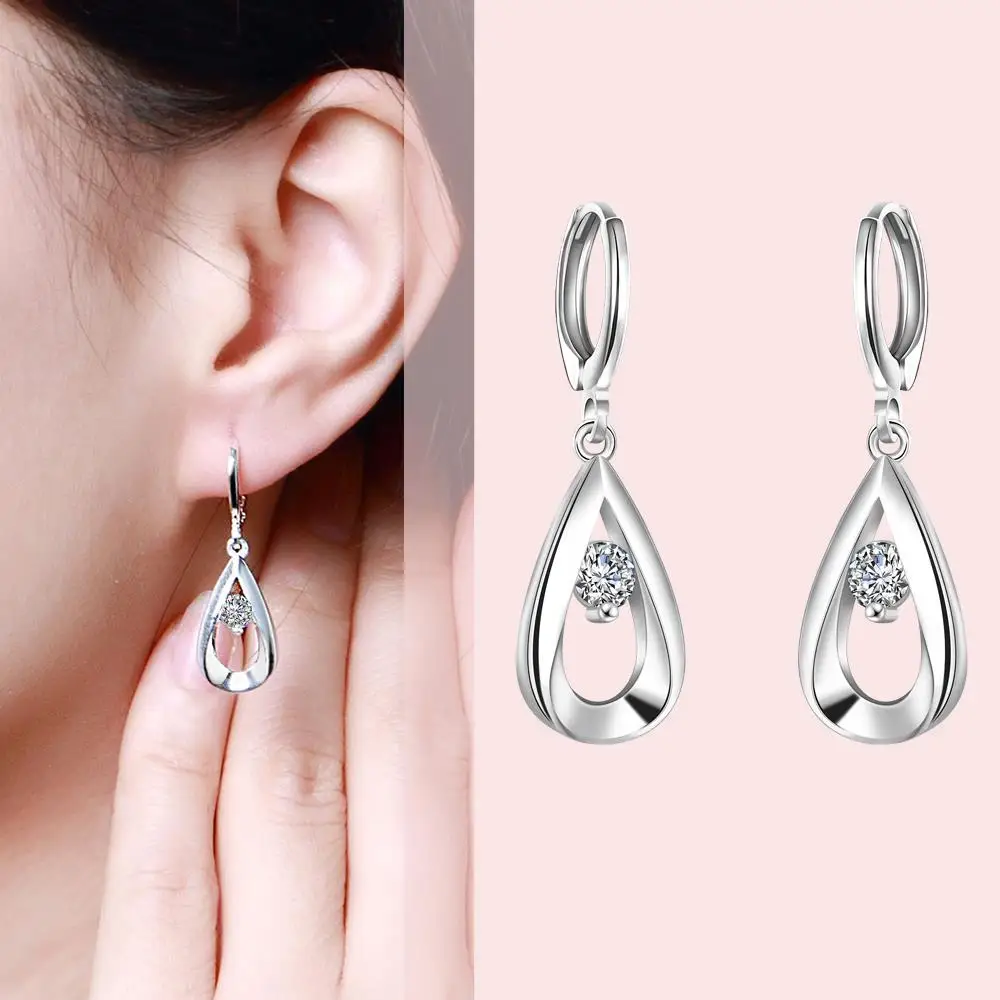 New Fashion Zircon Water Drop Earrings For Women Bohemian Brincos New Fashion Zircon Water Drop Earrings For Women Bohemian Brincos Earing Female Fine Jewelry Geometric Club Factory Flash Deals In From