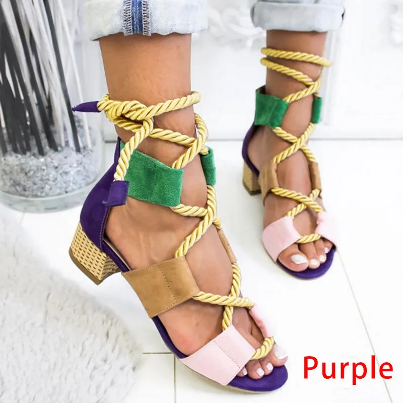 MoneRffi/Летние эспадрильи; женские Босоножки на каблуке с острым открытым носком; женские босоножки на платформе со шнуровкой; коллекция года; модная популярная обувь - Цвет: Фиолетовый