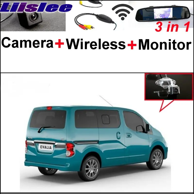 

Liislee 3 in1 Rear View Special Camera + Mirror Monitor Easy Back Up Parking System For Nissan NV200 Evalia Wireless Receiver