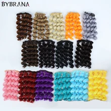 Bybrana preto ouro marrom cor prata curto encaracolado cabelo 15cm * 100cm bjd perucas para 1/3 1/4 1/6 bonecas diy