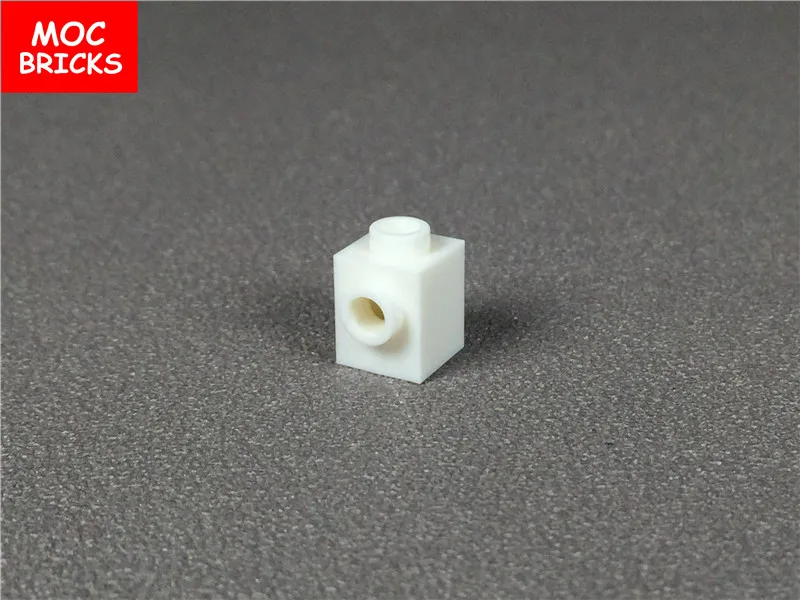 Кубики MOC 10 шт./лот модифицированные цветные кирпичи 1x1 со шпилькой на 1 стороне