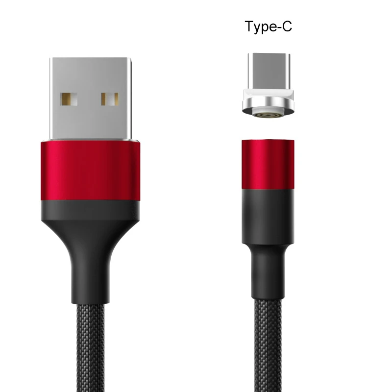 Suntaiho Магнитная Зарядка для iphone Xs Max 8 7 6 USB кабель для Xiao mi9 адаптер для samsung s10 Micro USB кабель type C светодиодный светильник - Цвет: Red For Type C
