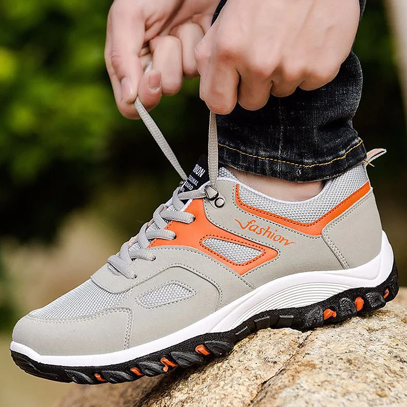 

Men's Sneakers Summer Light Weight Air Mesh Mans Footwear Fashion Mixed Colors Casual Shoes For Men Hiking Gray Shoes