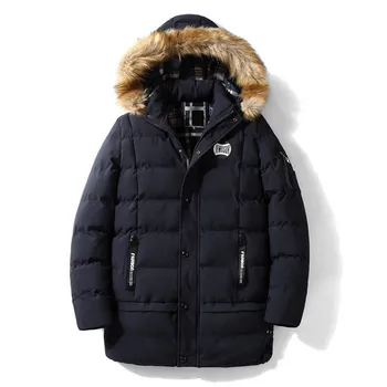 

Brand New Winter Coat Men Thick Warm Windbreaker Parka Jacket Men Hooded Fur Collar Mid-long Plus Size Outerwear Parka Men