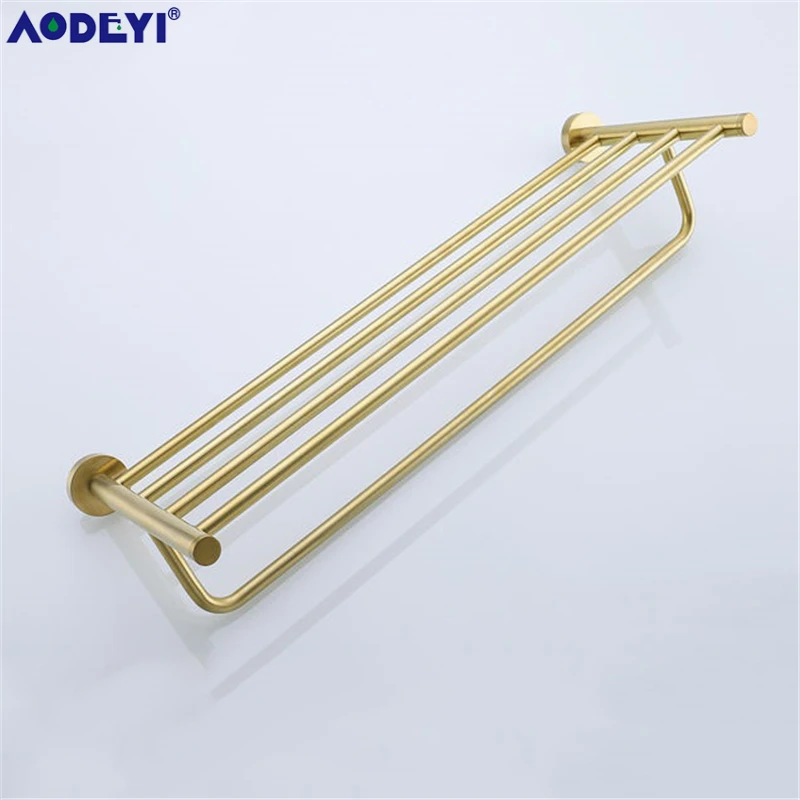 Bathroom Hardware Set Brushed Gold Robe Hook Towel Rail Rack Bar Shelf Paper Holder Wall Mount Bathroom Accessories SUS 304