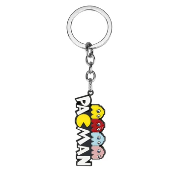 

Classic Game Pac Man Keychain Keyring PACMAN Metal Pendants Key Chain Fashion Cute Shape Little Ghost Cosplay Accessories Gift