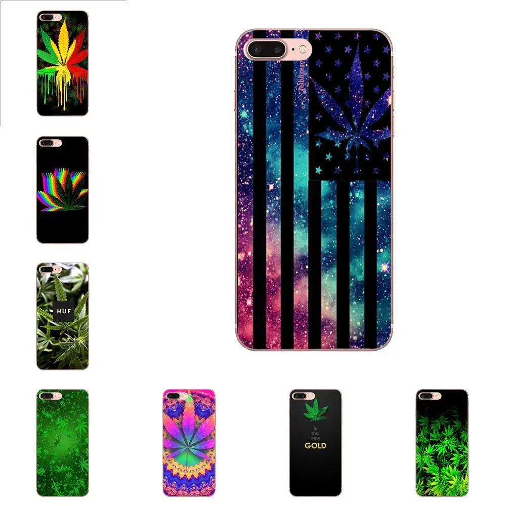 

For Samsung Galaxy Note 5 8 9 S3 S4 S5 S6 S7 S8 S9 S10 mini Edge Plus Lite Soft Cover Weed Leaf Grass Huf