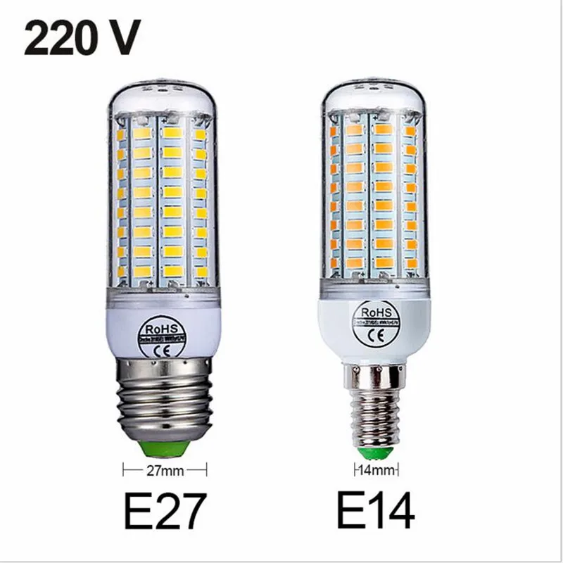 

AC 220V SMD5730 E27/E14 LED Lamp Corn Bulb 24 48 72 LEDs bulbs Chandelier Candle Light lamp For living room Home Decoration