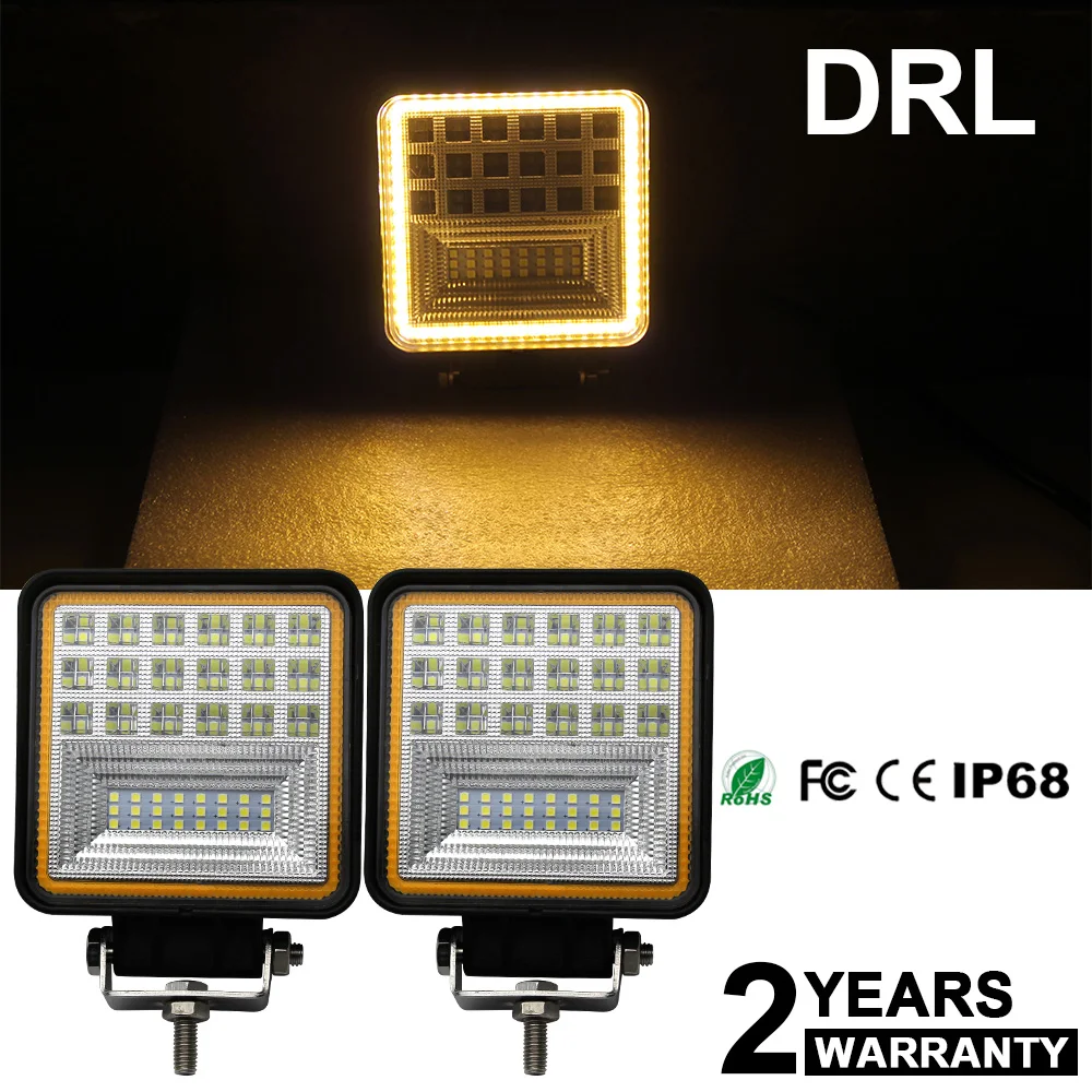 

CO LIGHT Square 63W Car Front Light 6000K 3000K Led Fog Light 9-32V Flood for Hyundai Kia Gaz Volga Ford Honda Bicycle Trailer