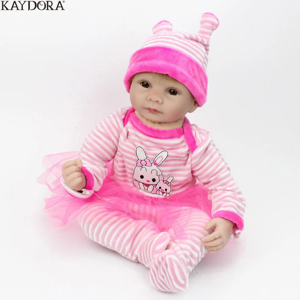 

KAYDORA Reborn Baby Doll Girl Cloth Body Handmade 22 inch Kids Realistic Lifelike Soft Silicone Newborn Bebe Reborn Girl Doll