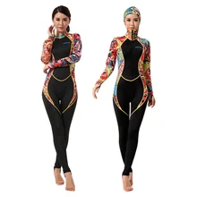 Hisea Цветочный Женский гидрокостюм дышащий УФ Защита от солнца Дайвинг костюм с нагрудником для девушек, Цельный полный костюм для подводного плавания