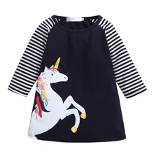 

Girls Dress Long Sleeve Unicorn Princess Girls Birthday Party Dress Children Unicorn Christmas Costume for Kids Dresses 2-9Y