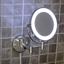 Высококачественный латунный хромированный светодиодный косметический зеркало для ванной комнаты, настенные зеркала, аксессуары для ванной комнаты