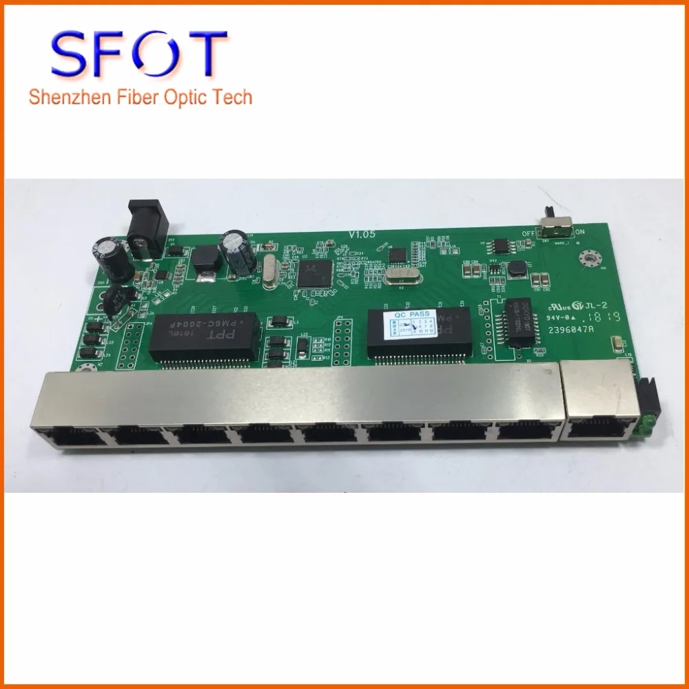 9 портов 10/100 м обратное POE Питание Ethernet коммутатор с vlan фиксированным 1 ~ 8 IN порт