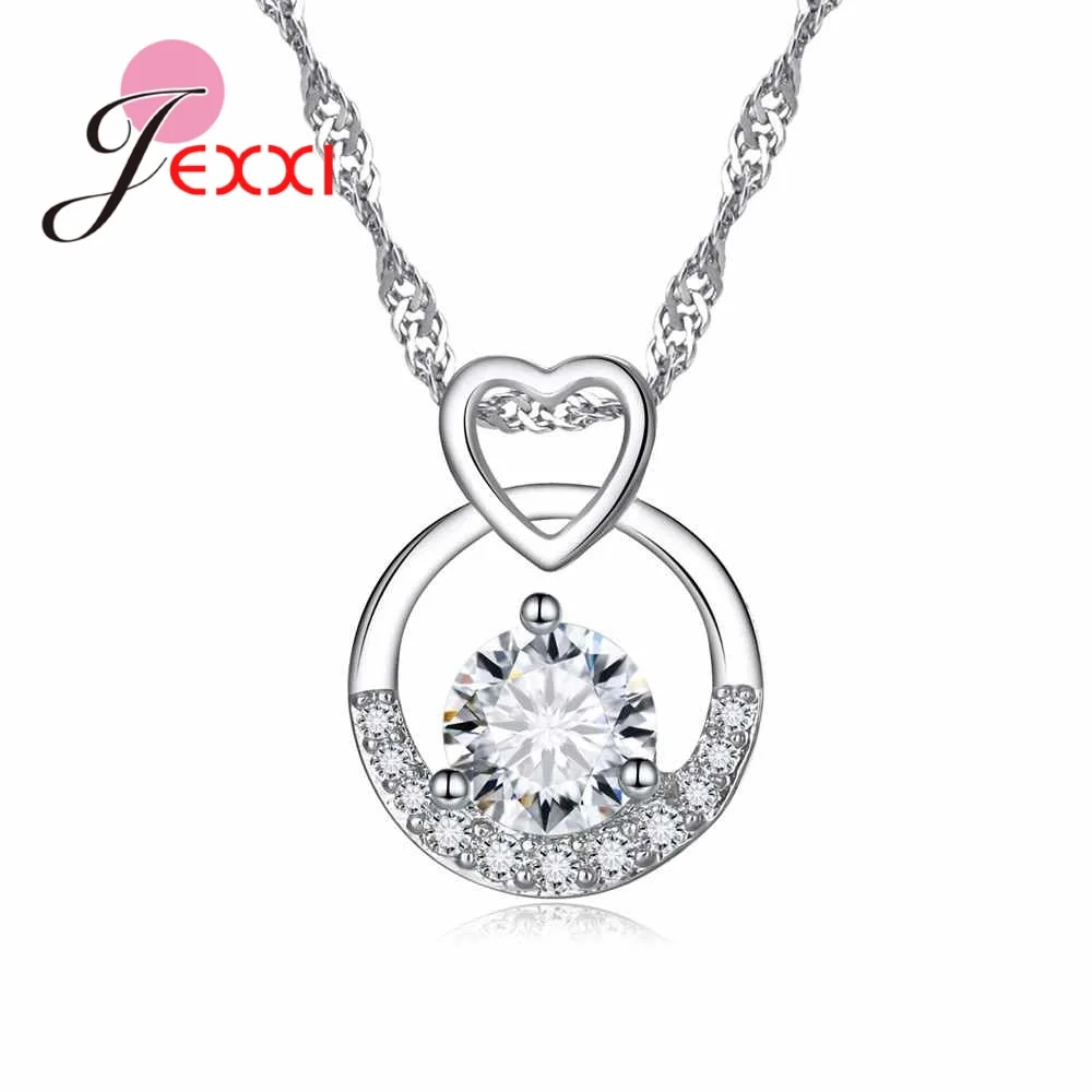 Женское колье из серебра 925 пробы с австрийским кристаллом|necklaces for women|pendant