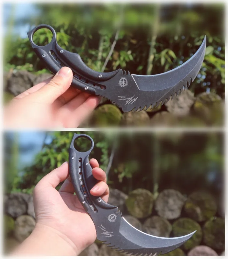 HS инструменты Военный нож Karambit с фиксированным лезвием, тактический нож для выживания с ножом Kydex для охоты на открытом воздухе, кемпинга