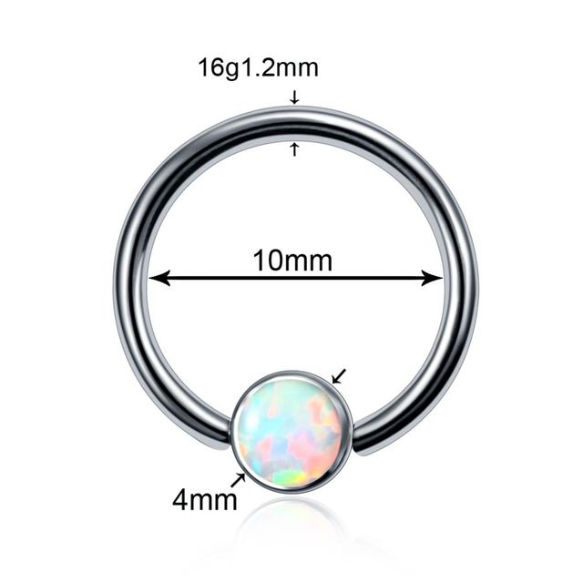 Opal Nose Septum Daith Tragus Cartliage Piercing Orelha Helix Lip Labret Ring Opal CBR Piercing Nose Screw Stud Ring Jewelry