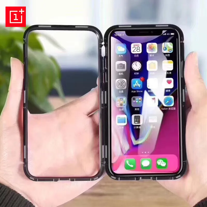 

Oneplus 7Pro case 360° magnetic mobile phone protection frame Oneplus 6 6T 7 metal frame anti-fall mobile phone case