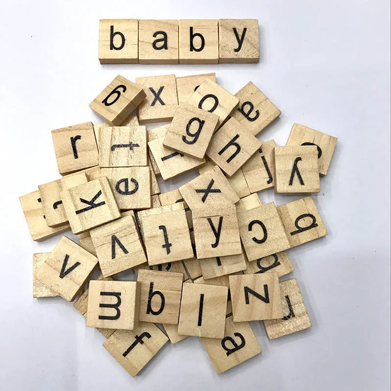 100pcs Set Wooden Alphabet Letters Home Decor Scrabble Letters