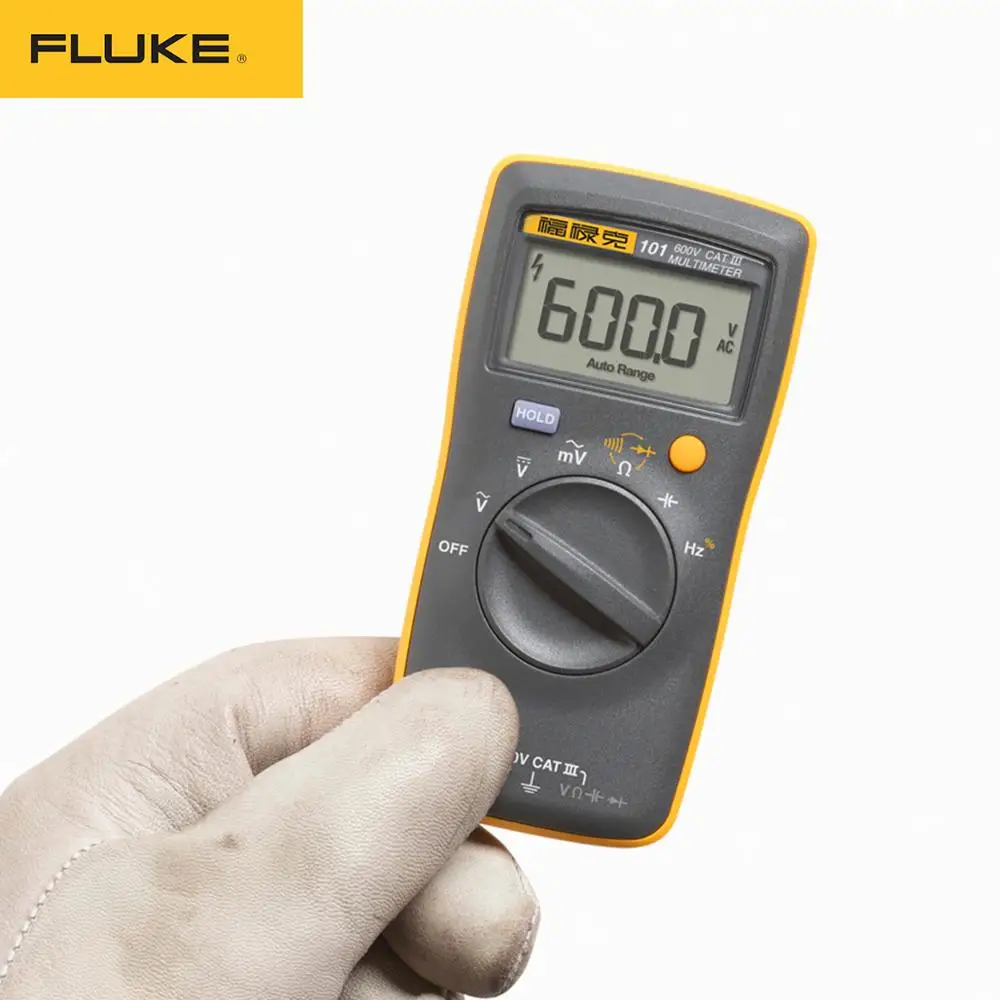 

Fluke 101 Mini Digital Multimeter auto range for AC/DC Voltage Resistance Capacitance Frequency tester
