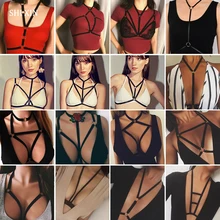 SHIXIN, эластичный Готический бондаж, женское нижнее белье, сексуальный пояс с подвязками, панк, подтяжки, БДСМ, ремни, бюстгальтер, клетка, топ, Rave, украшения для тела, ремни