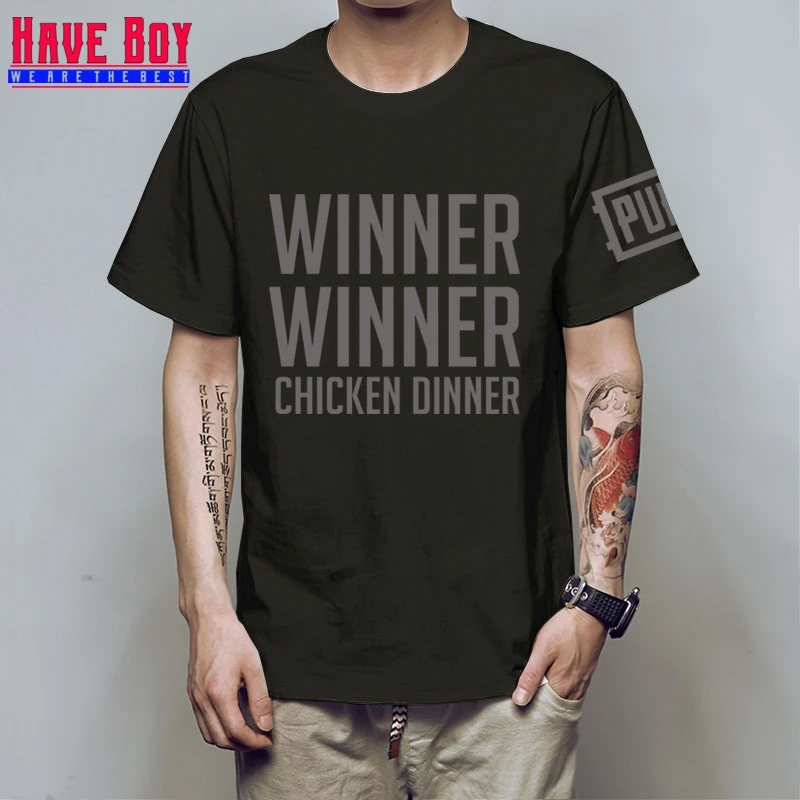  HAVE BOY new world hot FPS game Player unknown's Battlegrounds t shirts PUBG Winner Winner Chicken 