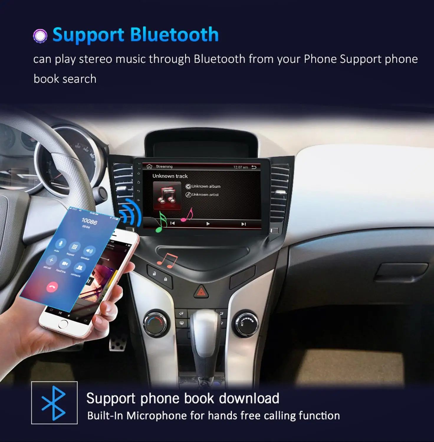 Best Bosion Android 9.0 4G Car Radio Multimedia Video Player Navigation GPS WiFi 2 din For Chevrolet CRUZE 2009-2014 no DVD free cam 5