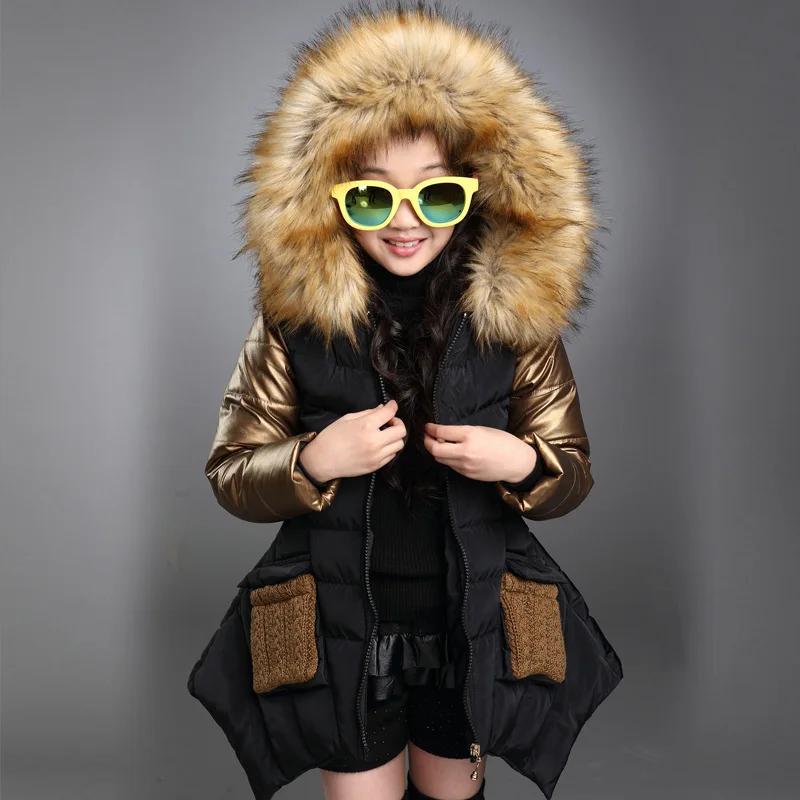 Куртка для девочек теплое хлопковое пальто; сезон осень-зима детское модное камуфляжное пальто Новинка года; плотные парки с капюшоном для девочек-подростков; От 4 до 12 лет