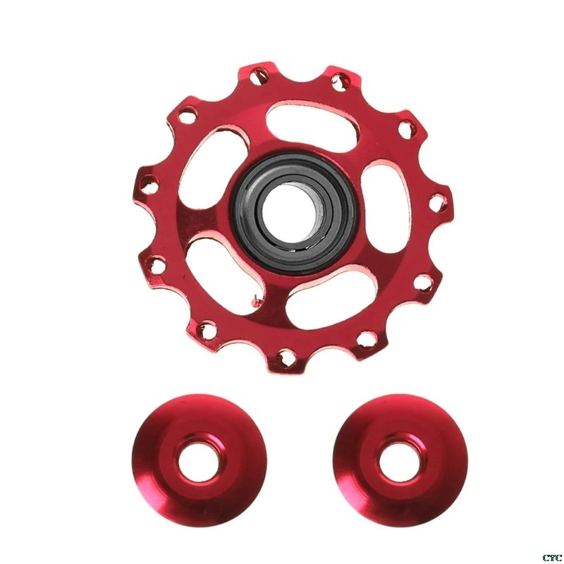 11 зуб MTB велосипед Подшипник Jockey колеса шкив дорожный велосипедный переключатель передач - Цвет: Красный