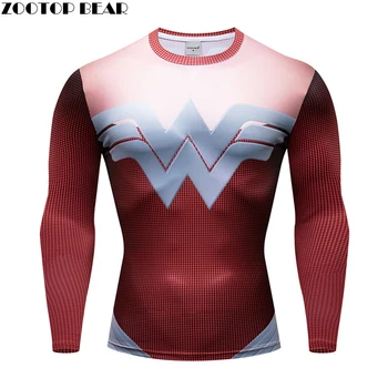 

Tron Man VS Batman T Shirt Man Compression Long Sleeve Tops Captain American T Shirts 3d Tops Tees Fitness Drop Ship ZOOTOP BEAR