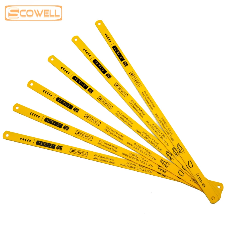 Free Shipping:High Speed Steel 12inch Hacksaw Blade 18T/24T Flexible Band Saw Blade with 8% Cobalt,Bimetal M42 with D6A Material