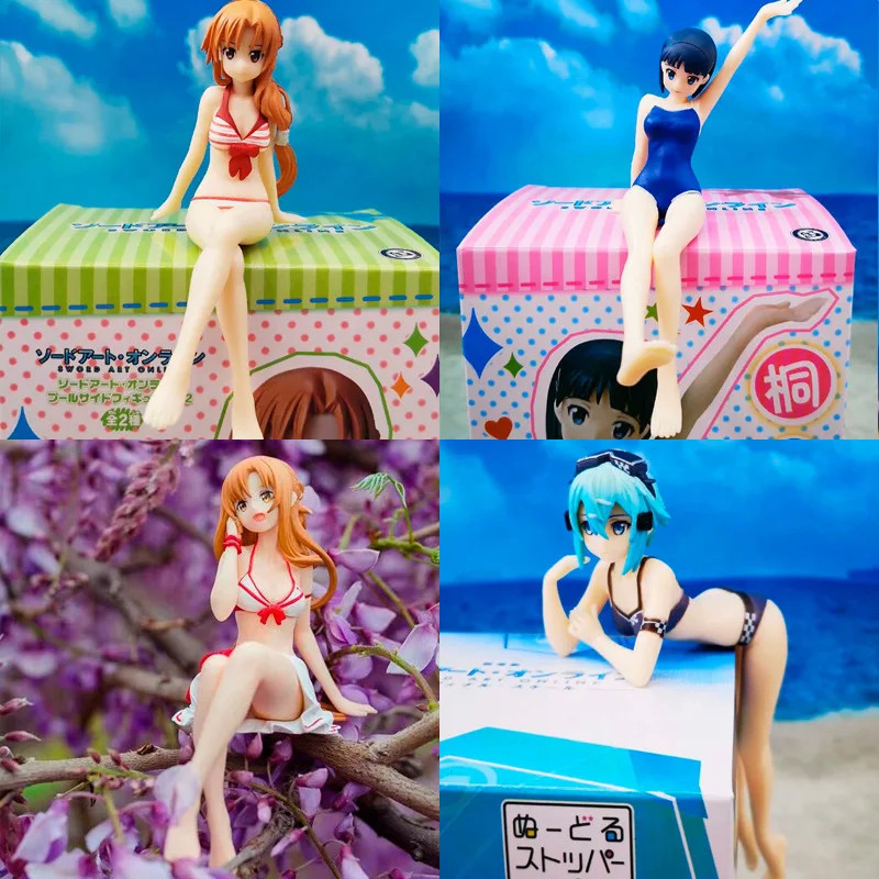 

Anime Sword Art Online SAO Yuuki Asuna Asada Shino Sinon Kirigaya Suguha PVC Action Figures Collectible Model Toys Doll