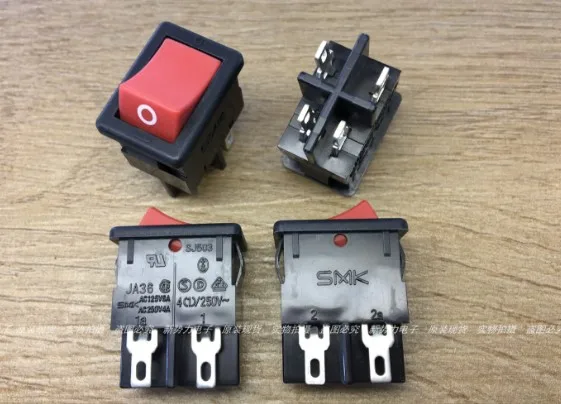 Японский двухступенчатый переключатель SMK JA36 клавишный 4 фута pin красная кнопка