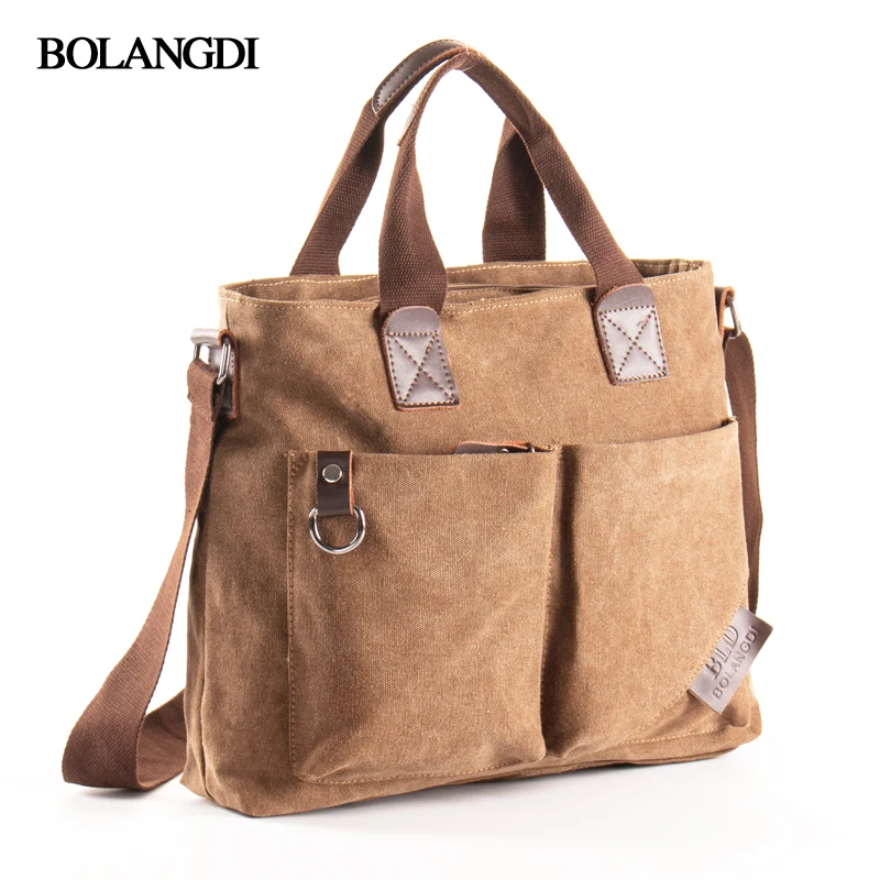 

BLD Brand Men Canvas Vintage Casual Briefcase Business Shoulder Bag Messenger Bags Computer Laptop Handbag Bag Men's Travel Bags