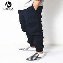 HZIJUE модные длинные штаны мужские грузовые штаны, мешковатые брюки для бега Модные приталенные штаны уличная одежда в стиле хип-хоп Карманные штаны