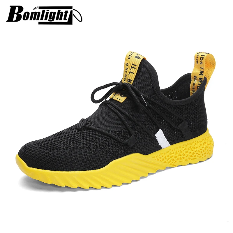 Bomlighgt 刃厚いソールスニーカーメンズカジュアルシューズ男性ファッション黒黄スニーカー男性トレーナー靴男性 Zapatillas Hombre Aliexpress