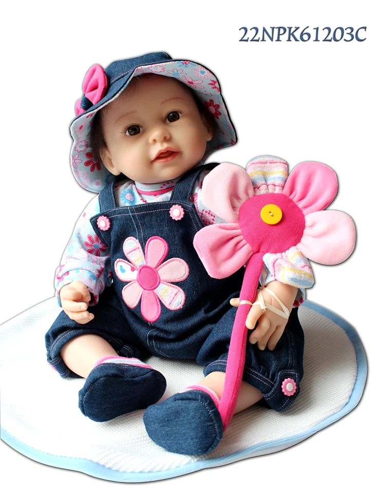 Wholesale 55cm silicone-reborn-baby-dolls cute baby toys doll best children gift boneca reborn