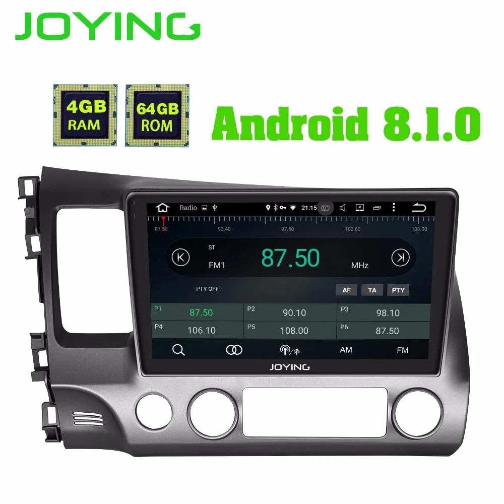 Flash Deal JOYING Android 8.1 Car Radio for Honda Civic 2006-2011 GPS Octa Core Radio 10.1 IPS Touch Screen 4GB RAM+64G ROM DSP head unit 1